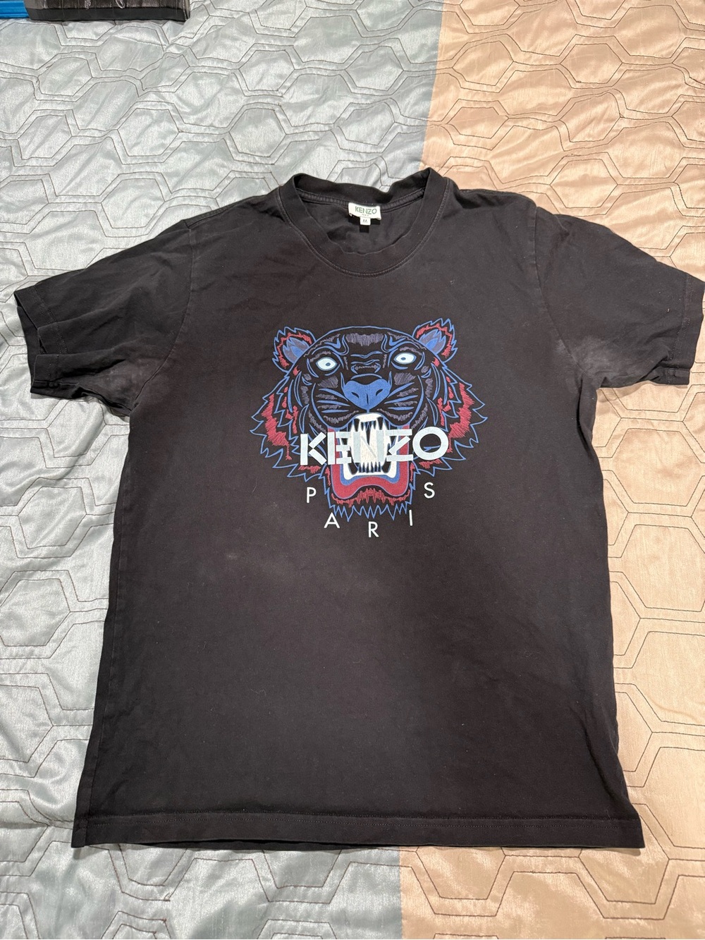 Kenzo Shirt Mens M Black Tiger Paris Logo Graphic Tee Short Sleeve Designer